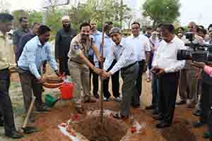 V C Sajjanar inaugurates plantation drive at MANU University